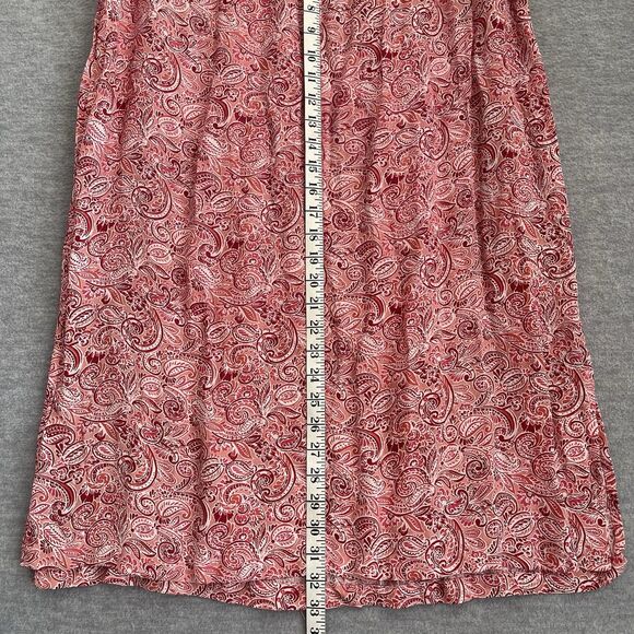 Cherokee Boho Midi Skirt Size XL Drawstring Red Paisley Church Work Fairy Drapey - Picture 8 of 11